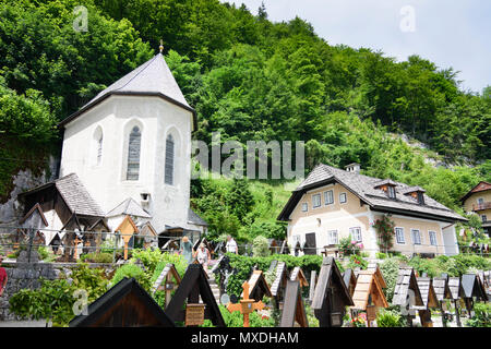 Hallstatt : Beinhaus (ossuaire, charnier), cimetière en Autriche, Niederösterreich, Autriche supérieure, Salzkammergut Banque D'Images
