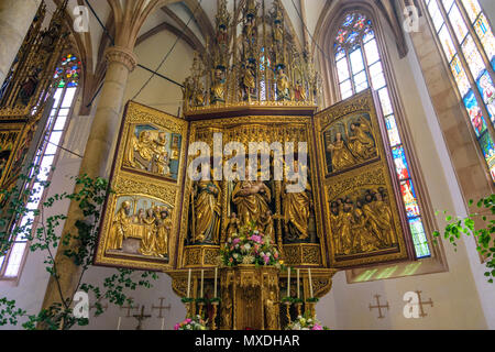 Hallstatt : Église catholique Maria am Berg, Marienaltar Marien (autel) en Autriche, Niederösterreich, Autriche supérieure, Salzkammergut Banque D'Images