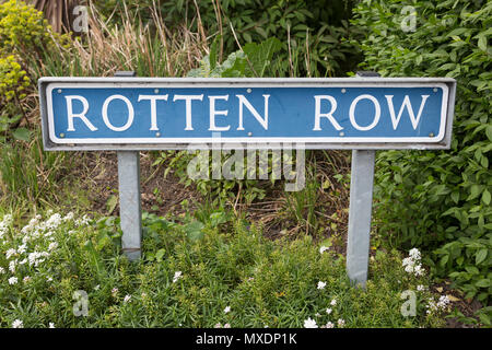 Signe de Rotten Row, Southport, Merseyside, Royaume-Uni Banque D'Images