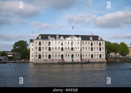 Amsterdam, Pays-Bas - 17 mai 2018 : avis de Het Scheepvaartmuseum (Maritime Museum) Banque D'Images