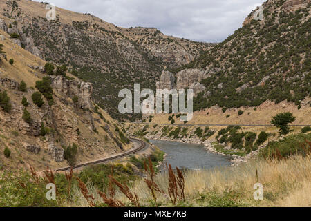 Wind River Canyon Scenic Byway. Sept, 2016. Wind River Canyon, Wyoming, USA Banque D'Images