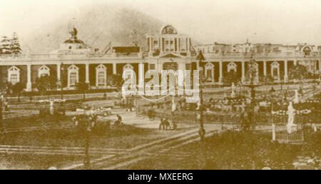 . Palacio de Gobierno del Perú reconstruido luego del incendio ocurrido, une amende de 1884, durante el gobierno del presidente Miguel Iglesias. A la vista la Plaza Mayor de Lima después de la reconstrucción efectuada durante el gobierno de Nicolás de Piérola. Fotografía de amendes del siglo XIX. Amendes del siglo XIX. Desconocido - Foto publicada en el libro "Historia del Perú, y emancipación República", por Gustavo Pons Muzzo 464 Palaciodegobierno003 Banque D'Images