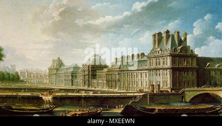 . Français : Le palais des Tuileries vu du Quai d'Orsay, par Nicolas-Jean-Baptiste Raguenet, vers 1757 . 1757. Nicolas-Jean-Baptiste Raguenet (1715-1793) 465 PalaisTuileries1757 Banque D'Images