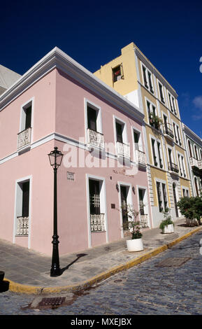 Scène de rue à Old San Juan, Puerto Rico Banque D'Images