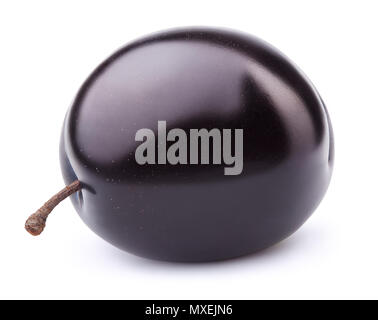 Fresh blue plum isolated on white Banque D'Images