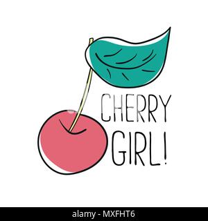 Graphique typographie slogan cherry girl, vecteur de modern t shirt print Illustration de Vecteur