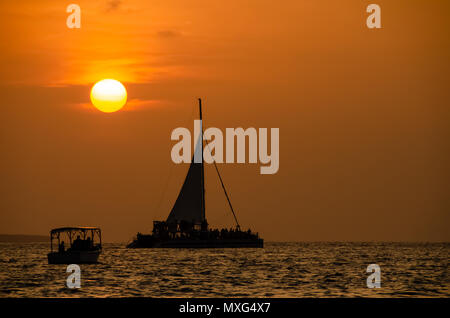 Key West Sunset sous voiles Banque D'Images