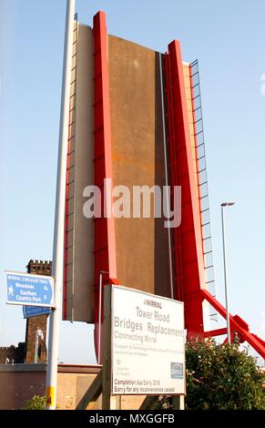 Wirral, UK. 3e juin 2018. Un nouveau pont reliant Wirral causant de plus en plus de problèmes en raison de l'être construit 4 pi, le pont devait être achevée au début de 2018 Ian Crédit Fairbrother/Alamy live news Banque D'Images