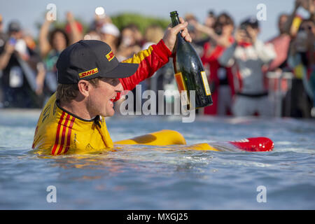 Detroit, Michigan, USA. 3 juin, 2018. RYAN HUNTER-REAY (28) des États-Unis remporte le Grand Prix de Detroit au cours de la Rue de Belle Isle à Detroit, Michigan. Crédit : Stephen A. Arce/ASP/ZUMA/Alamy Fil Live News Banque D'Images