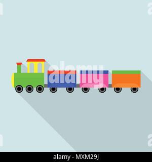 Jouet train allemand, icône de style plat Illustration de Vecteur