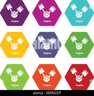 Icons set moteur Vector 9 Illustration de Vecteur