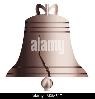 Le symbole de l'indépendance américaine la Liberty Bell sur un fond blanc Illustration de Vecteur