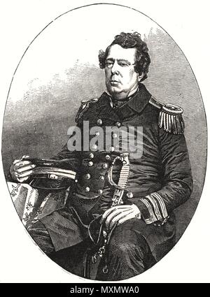 Le commodore Matthew Perry, commandant de l'expédition au Japon 1853. L'Illustrated London News Banque D'Images