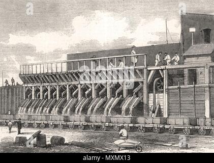 Londres main drainage Le béton mills à Plainfaing 1861. L'Illustrated London News Banque D'Images