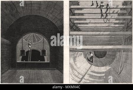 Drainage Londres chambre d'amenée d'eau, vieille Ford. Le sud de l'égout de haut niveau 1861. L'Illustrated London News Banque D'Images