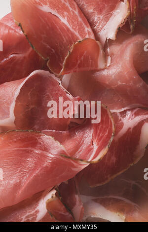 Vue de dessus du jambon prosciutto séché Banque D'Images