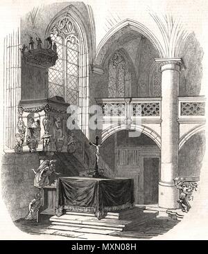 Chapelle à Kalenberg - de S.A.R. le Prince Albert's dessin. Allemagne 1845. L'Illustrated London News Banque D'Images