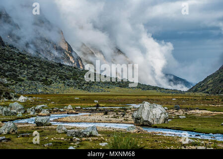 Huaraz Trekking Santa Cruz Banque D'Images