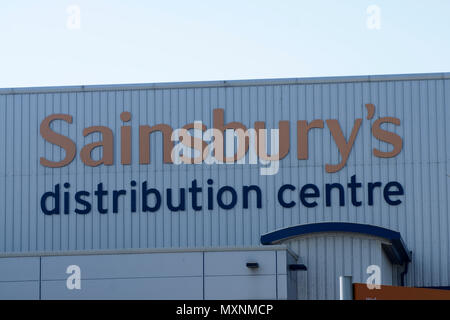 Le Sainsbury Centre de distribution au seigle Maison à Hoddesdon, Hertfordshire Banque D'Images