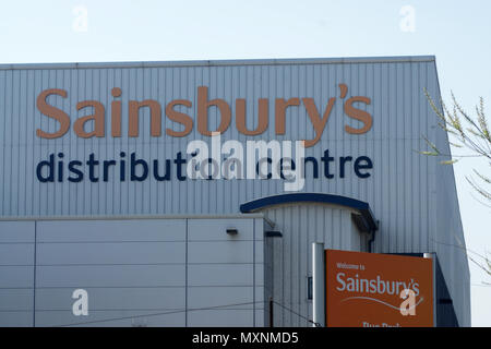 Le Sainsbury Centre de distribution au seigle Maison à Hoddesdon, Hertfordshire Banque D'Images