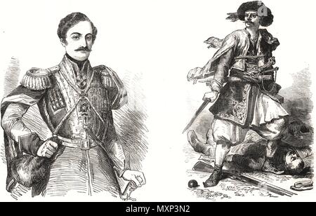 L'Bebutoff, commandant russe en Asie ; Deli Mustapha, Bashi-Bozouk 1855. L'Illustrated London News Banque D'Images