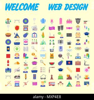 100 icon set. Mince et à la mode Icônes simples pour le Web et mobile. La version légère. Vector illustration Illustration de Vecteur