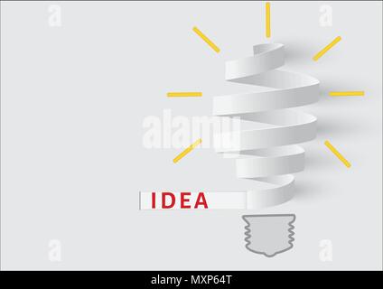 Blub lumière papier. Concept de l'idée d'entreprise créative Illustration de Vecteur