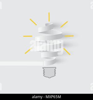 Blub lumière papier. Concept de l'idée d'entreprise créative Illustration de Vecteur