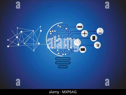 Concept des idées novatrices, une invention de l'ampoule idée étape créative des options, Vector illustration design moderne modèle. Illustration de Vecteur