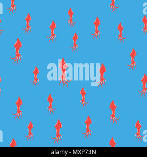 Calmar européenne transparente Silhouette tendance. Mignon de fruits de mer. Sous l'eau des animaux. Monstre de mer Banque D'Images