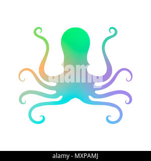 L'icône colorée Octopus. Stilized Logo Design. Symbole de la mer. Banque D'Images