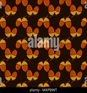 Fond d'Acorn mûrs. Chêne automne modèle transparente de noix et de graines Banque D'Images