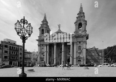 L'église paroissiale Saint Publius, ou église paroissiale, Floriana Valletta, Malte ville Banque D'Images