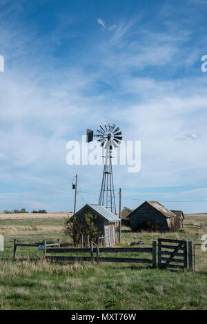 Prairie abandonnée ferme près de Carseland (Alberta), Canada. Banque D'Images