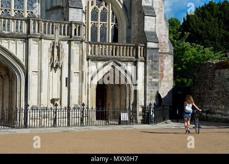 La cathédrale de Winchester, Hampshire, Angleterre, Royaume-Uni Banque D'Images