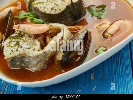 Suquet de peix - soupe de poisson française, Close up Banque D'Images