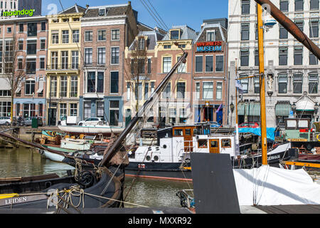 Le centre-ville de Rotterdam, Oudehaven, port historique, les navires historiques, Pays-Bas, Banque D'Images