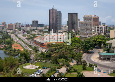 ABIDJAN, Côte d'Ivoire, Afrique. Avril 2013. La vue d'Abidjan, la plus grande ville de la Côte d'Ivoire. Plateau, le centre-ville. Banque D'Images