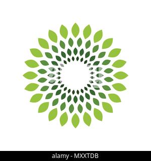 Feuilles fleurs Symbole Vecteur Cercle Logo Design Graphique Illustration de Vecteur