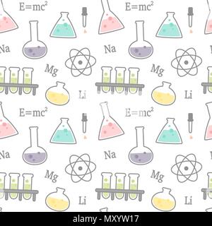 Cute cartoon de la science et de produits chimiques, de vecteur illustration de fond transparent Illustration de Vecteur