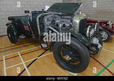 Soufflante Bentley Le Mans Vanden Plas tourer avec ses 4,5 litres moteur à la Classic Car Show 2018 Shetland Banque D'Images