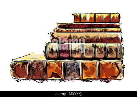 Illustration d'isolés à la magique old vintage books. Banque D'Images