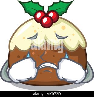 Cartoon caractères pleurer un gâteau aux fruits Illustration de Vecteur