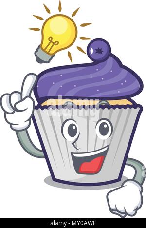 Vous avez une idée blueberry cupcake mascot cartoon Illustration de Vecteur