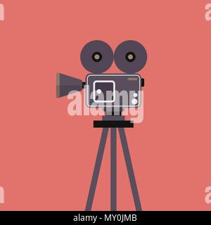 Caméra vidéo sur trépied. Vector illustration Illustration de Vecteur