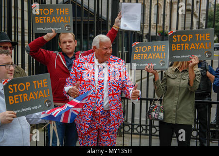 Londres, Royaume-Uni. Juin 2018, 5ème. Brexit partisans appellent à la mise en Œuvre immédiate de l'article 30 à l'extérieur de Downing Street Crédit : Alex Cavendish/Alamy Live News Banque D'Images