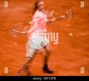 Paris, France. 5 juin, 2018. Alexander Zverev d'Allemagne pendant son match de finale pendant 10 jours à l'Open de France 2018 à Roland Garros. Crédit : Frank Molter/Alamy live news Banque D'Images