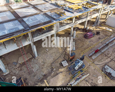 Nouvel immeuble résidentiel en construction. construction site Vue d'en haut Banque D'Images