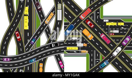 Deux Abstract, multi niveau transport. Les intersections des routes différentes. Transports. illustration Illustration de Vecteur
