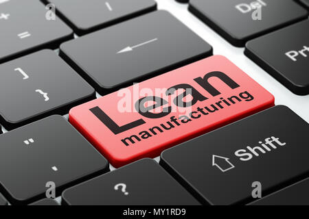 Concept Manufacuring : Lean Manufacturing le clavier de l'ordinateur de l'arrière-plan Banque D'Images